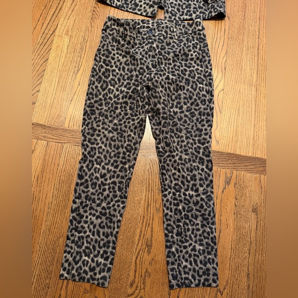 CAbi jungle grey and black leopard print blazer & pants set size 4 - Picture 6 of 12